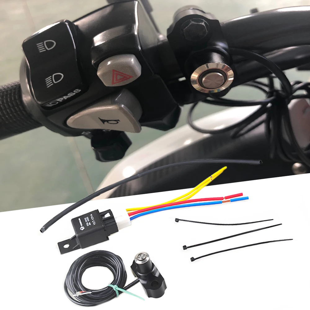 Universal motorcycle turn signal auxiliary light switch button relay