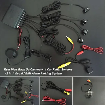 

4Pcs Parking Sensors Car Reverse Backup Parking Radar Sensor Kit + HD CCD Night Vision Car Rear View Camera For KIA K5 2010~2015