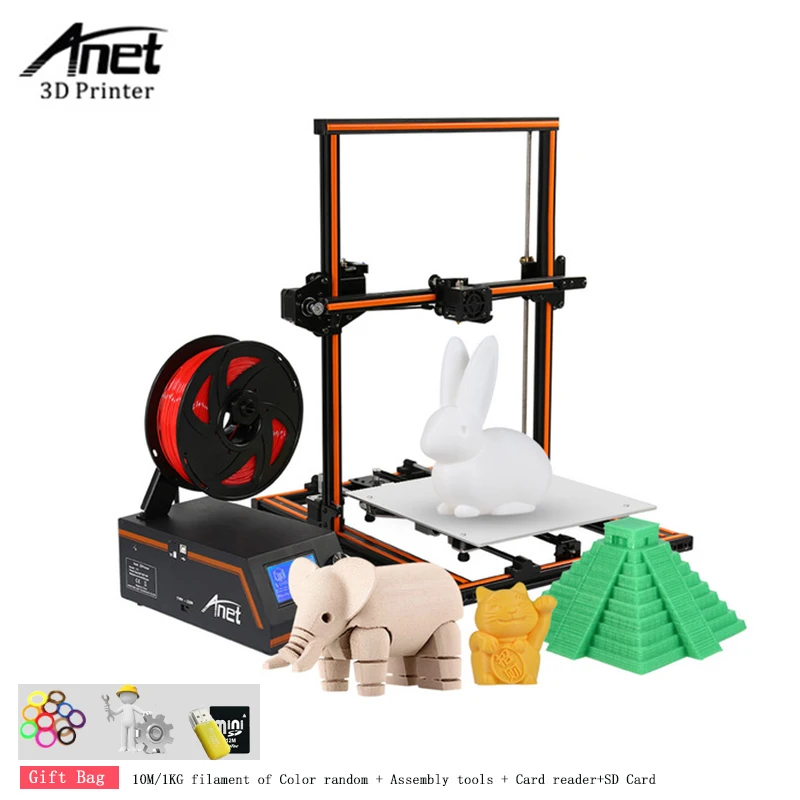 

Newest Version Anet 3D Printer LCD12864 Screen Large Printing Size 300*300*400 MM DIY 3d Printer Kit With Aluminum Heatbed