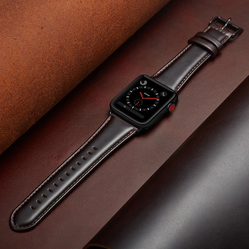 Мужские Кожаные Ремешки для наручных часов, ремешок для Apple Watch 4 44 мм, браслет VIOTOO, мужской кожаный ремешок для iwatch