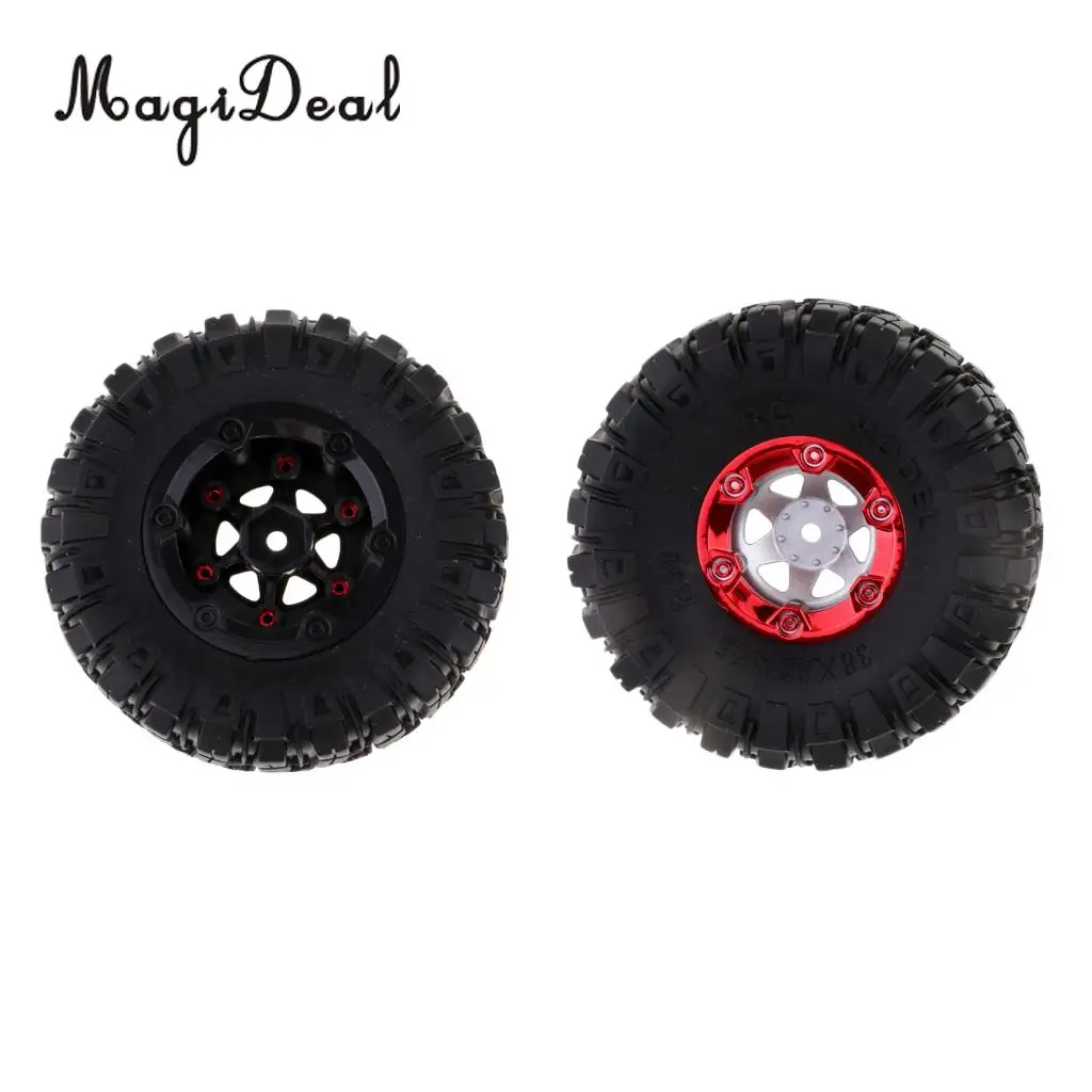 2Pcs Radio Control Car Model 100mm Rubber Tires Tyres 12mm Wheel Hex for 1/12 Wltoys 12428 12423 RC Cars