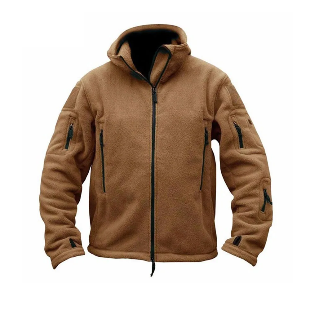 ZOGAA Мужская военная куртка-бомбер, пальто из флиса, тактическое пальто, Мужское пальто с капюшоном на молнии, однотонная теплая верхняя одежда, куртки, пальто