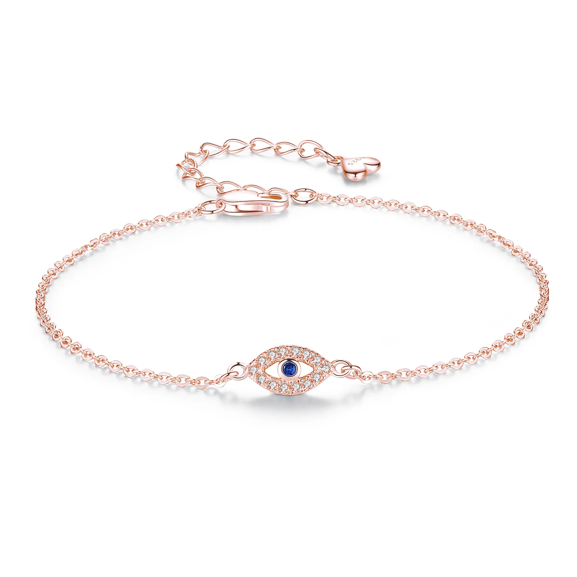 TONGZHE Fashion 925 Sterling Silver Bracelets CZ Evil Eye Bracelet Lucky Turkey Jewelry For Couple Bracelets for Women 3 Color TONGZHE Fashion 925 Sterling Silver Bracelets CZ Evil Eye Bracelet Lucky Turkey Jewelry For Couple Bracelets for Women 3 Color