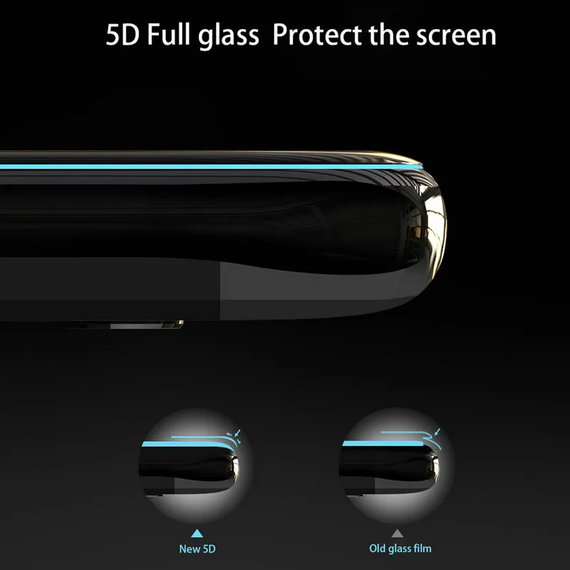 5D закаленное стекло для Huawei P20 Lite полное покрытие круглый край 9H Pro P10 Mate 9 10 защита