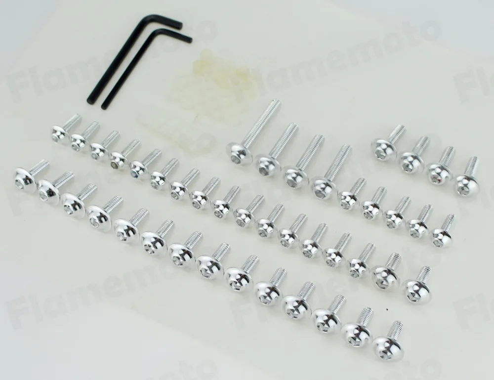 Chrome Aluminum Motorcycle Fairing Bolts Screw Kit for Honda 1999 2000