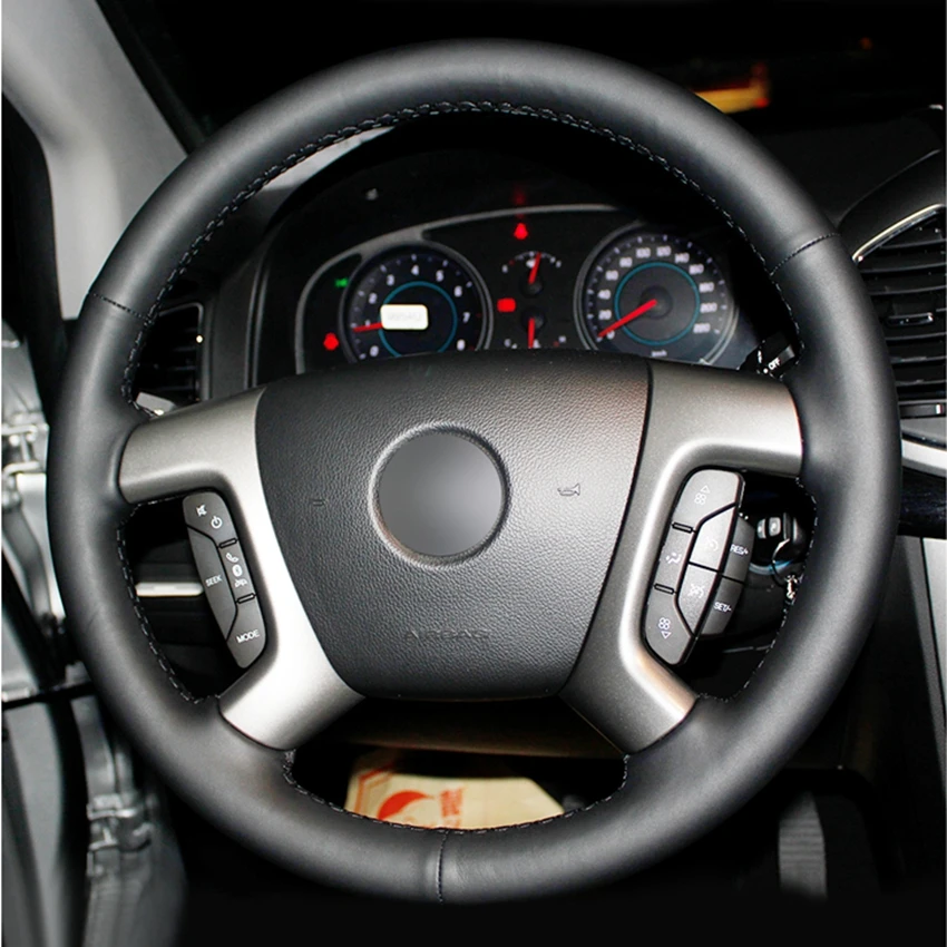 Черные чехлы на руль из искусственной кожи для Chevrolet Captiva 2007 2014 Silverado GMC Sierra 2013 Daewoo