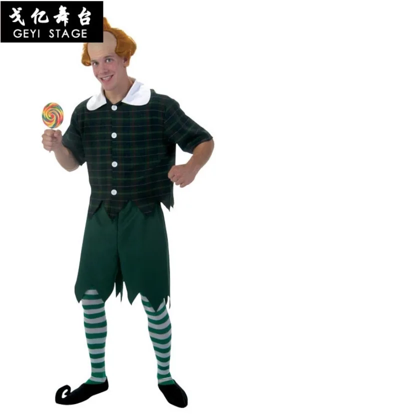 adult green dwarf Аниме для карнавала наивысшего качества бэйи Горячая волшебник унции Хэллоуин вечерние костюмы гномов взрослых детей косплей бальный костюм - Цвет: adult green dwarf