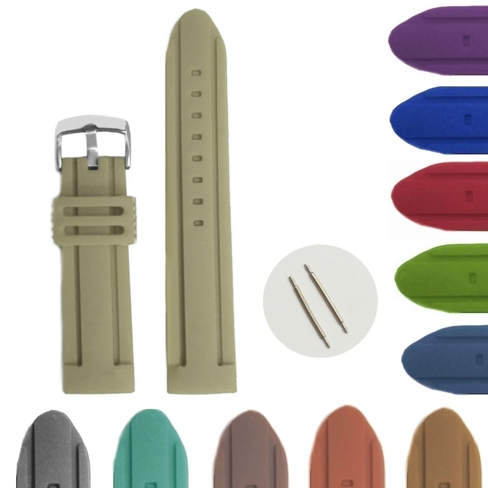 

24mm Smart Light Gray Color Silicone Jelly Rubber Unisex Ladies Mens Watch Band Straps WB1072O24JB