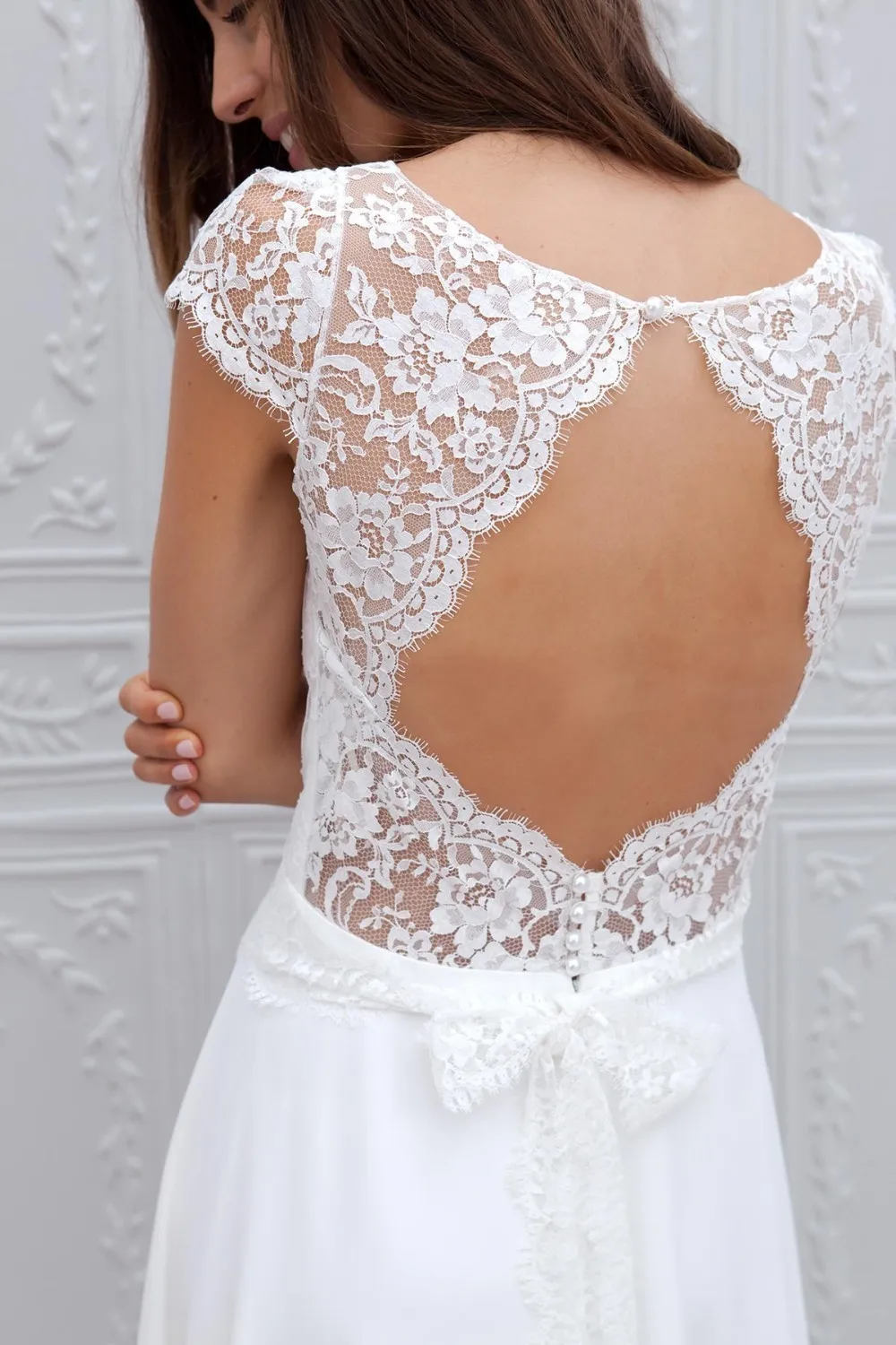 

Vestido De Noiva Simple Beach Dress for Wedding Party Sexy Open Back Romantic Lace Wedding Gown Boho Wedding Gowns Customed