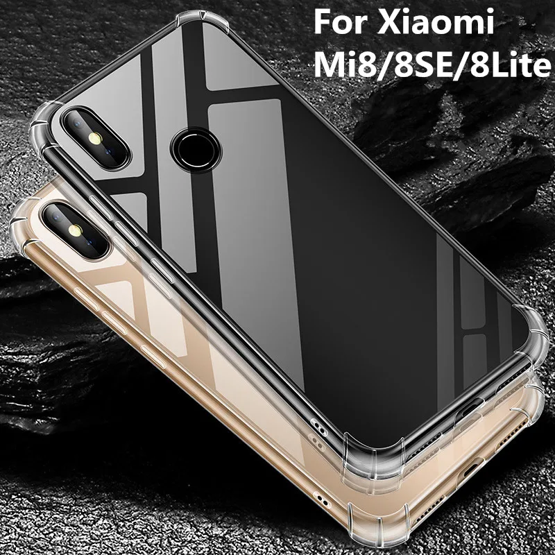 

For Xiaomi Mi8 Case Mi8 se mi 8 Lite Case TPU Transparent Silicone Clear Crystal Soft Back cover For xiaomi Mi 8 SE phone case