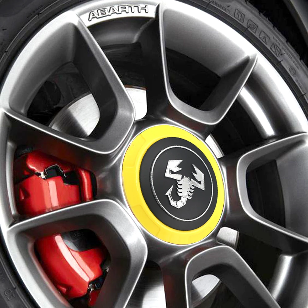 1 шт. 133 мм желтая крышка ступицы колеса из сплава для Fiat 500 Abarth 04726184AA 53106013 86919 черный серебристый Abarth Scorption логотип