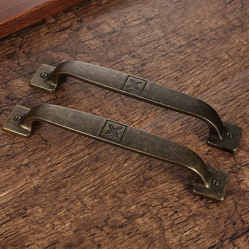 AOBT Retro Metal Antique Brass 96mm 128mm Kitchen Cabinet Door Handle Furniture Drawer Knobs Wardrobe Cupboard Pulls Handles 610
