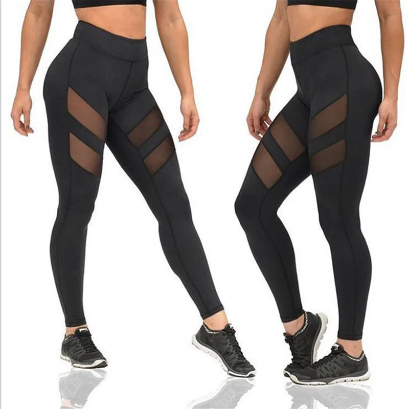 

Women's Leggings Fitness Skinny Mesh Patchwork Leggings Elastic Waist Pants New Quick Dry Trousers for Women CK04