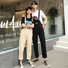Модные Классические комбинезоны летние новые трендовые корейские пары соединены девять брюки повседневные Молодежные Комбинезоны размер S-2XL