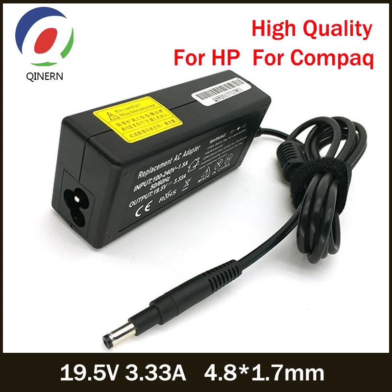 Qinern 19.5V 3.33A 65W 4.8*1.7Mm Caricatore Per Laptop Ac Per Hp Per Compaq 6720S 510 620 G3000 Alimentatore Per Notebook Adattatore Per Laptop