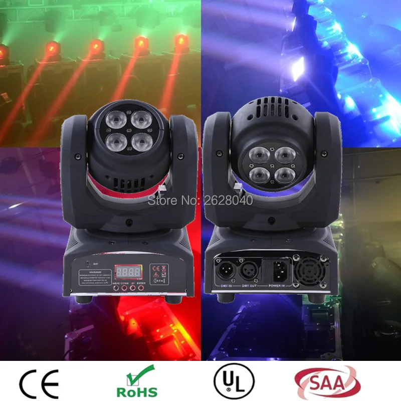 

(2pcs/lot)china moving head led rgbw beam double face 4x10w+1x10w 1-20 times per second four color strobe effect for dj lighting