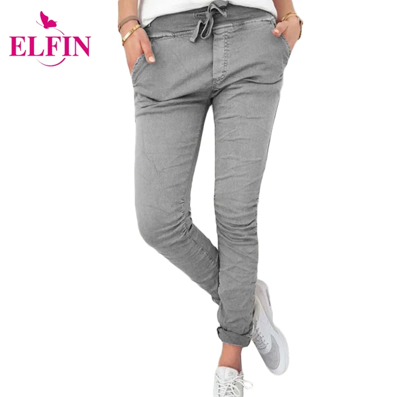 

2017 Casual Slim High Elastic Pencil Pants Women Solid Bandage With Pockets Autumn Trousers For Women pantalon femme WS3432R