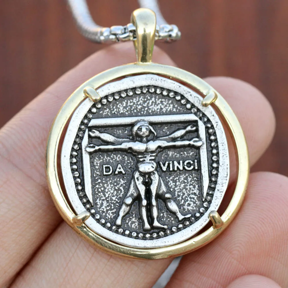 Витрувианское ожерелье, Мужская подвеска психология в стиле ренессанса, Da Vinci Science Artist, ювелирные изделия, подарки, дропшиппинг
