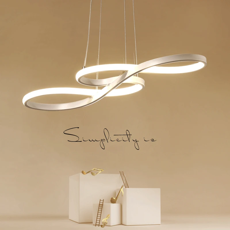 

Modern LED Pendant Lamp Black/White Nordic Hanging Light Creative Note Pendant Light for Bar Table Kitchen Island Dining Room