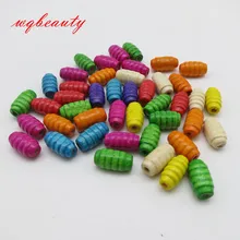 20 штук разноцветный деревянный волосы заплетены страх Dreadlock Бусины кольца Приблизительно 3.2 мм отверстием костюм для тонких косичек