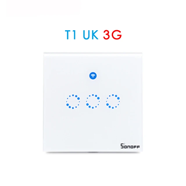 Sonoff WIFI умный сенсорный выключатель света T1 Великобритании партии 1 2 3 Gang Ewelink/433 RF/Голосовое управление Управление выключатель света Поддержка Alexa Google Home - Цвет: T1 UK 3G