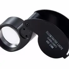 40x 25mm Jewelers Eyes Optical Glass Loupe Magnifier Magnifying LED Light Mini Lupa Plastic Handheld Lens Loep Opvouwbaar