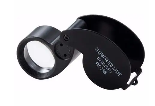 40x25 мм Ювелирные изделия глаза Оптическое Стекло Лупа увеличительный, светодиодный свет мини Lupa пластиковая ручная Лупа Loep Opvouwbaar