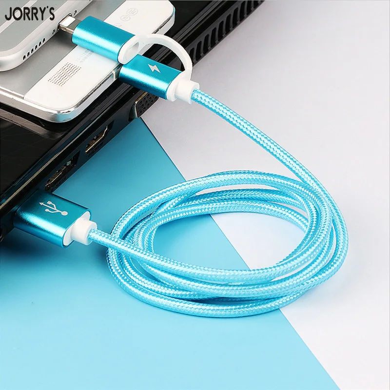 2017 кабель micro usb для зарядки iphone 6 6s 5S ipad xiaomi/huawei samsung 2 in 1 синхронизации данных и