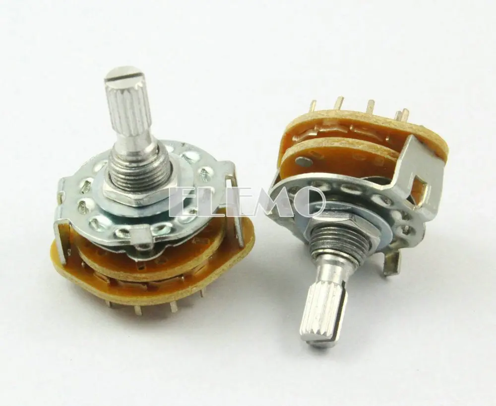 10 Pieces AC 125V 0.3A 250V 0.6A 1 Pole 12 Positions Rotary Switch 25mmin Switches from Lights