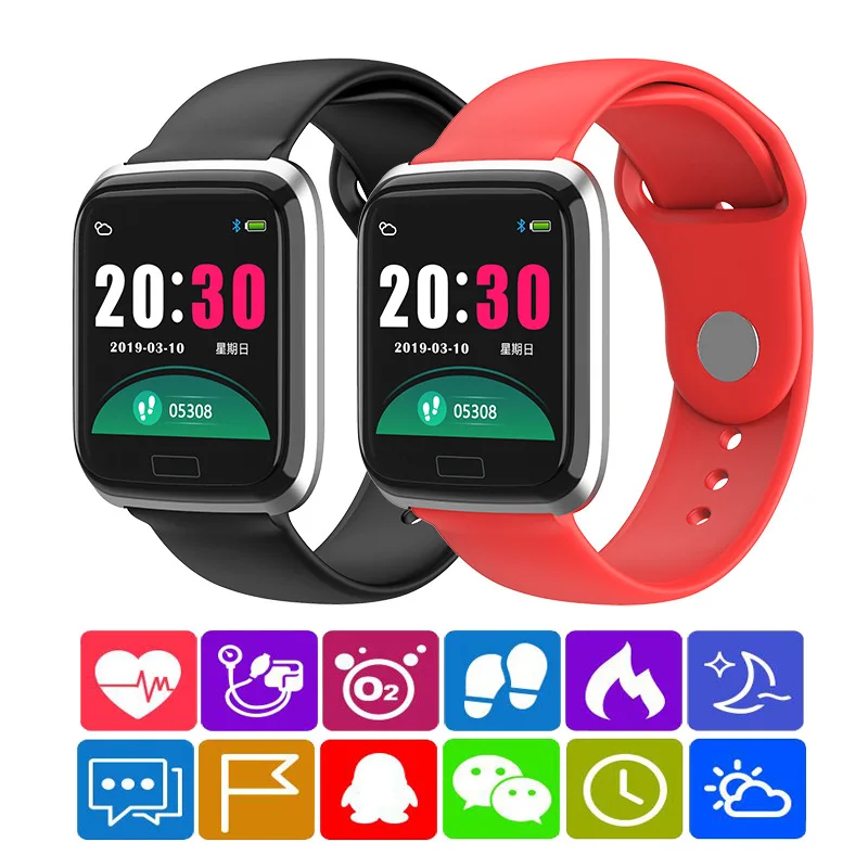 Спорт 1,3-дюймовый смарт часы мужские Женщины Bluetooth Интеллектуальный шагомер Фитнес-браслет Цифровые часы Монитор серд