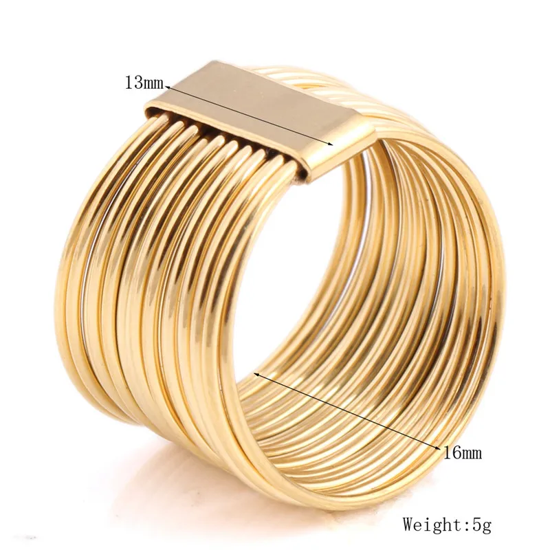 ROMAD 316L Нержавеющая сталь золото Цвет многослойная кольца для Для женщин Обручение обручальные кольца Мода Jewlry anillos mujer R3