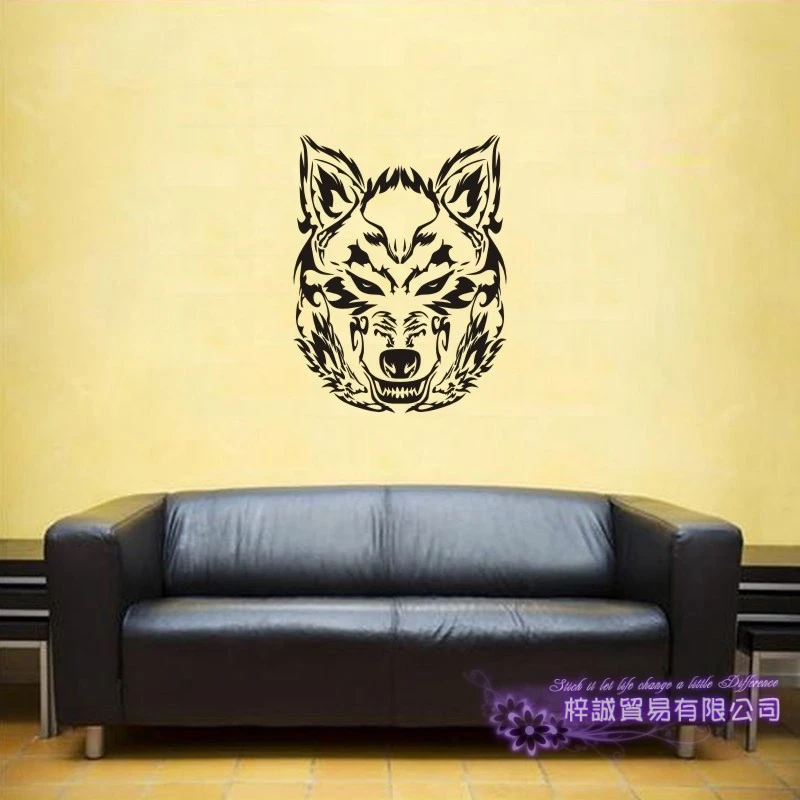 DCTAL Wolf Wall Sticker Wolf Decal Posters Vinyl Wall Art Decals Pegatina Decal Decor Mural Wild Animal Sticker