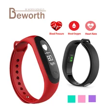 E26 font b Smart b font Bracelet Fitness Band Heart Rate Monitor Blood Pressure Blood Oxygen