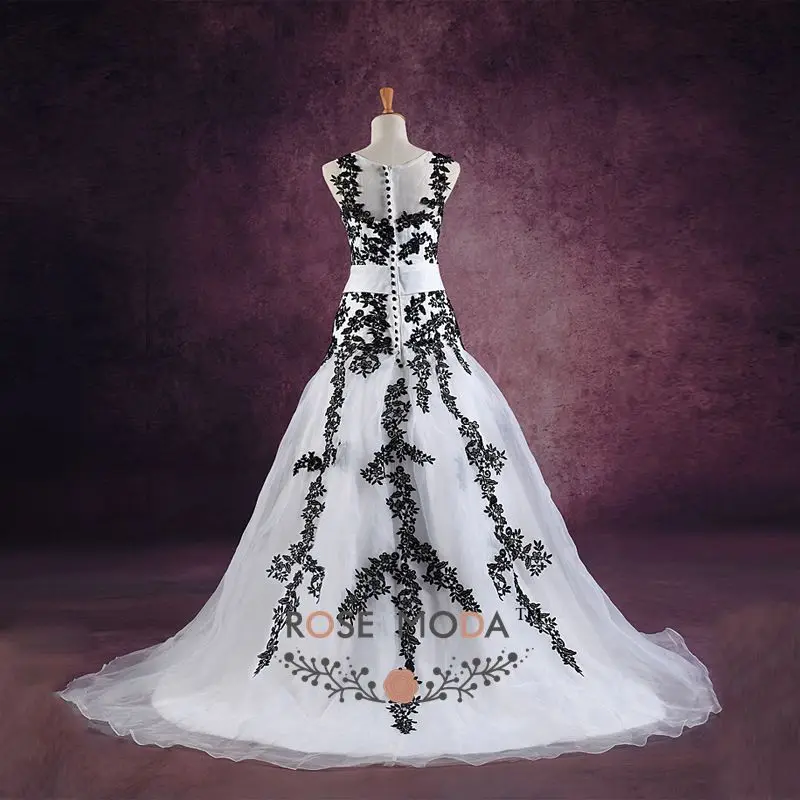 Gotico Blanco Y Negro Encaje Trompeta Vestido De Boda Bateau Cuello Ilusion Vestido De Novia Con Espalda Vestidos De Novia Fotos Reales Dress Shoes Wedding Wedding Dress Bluedress Race Aliexpress