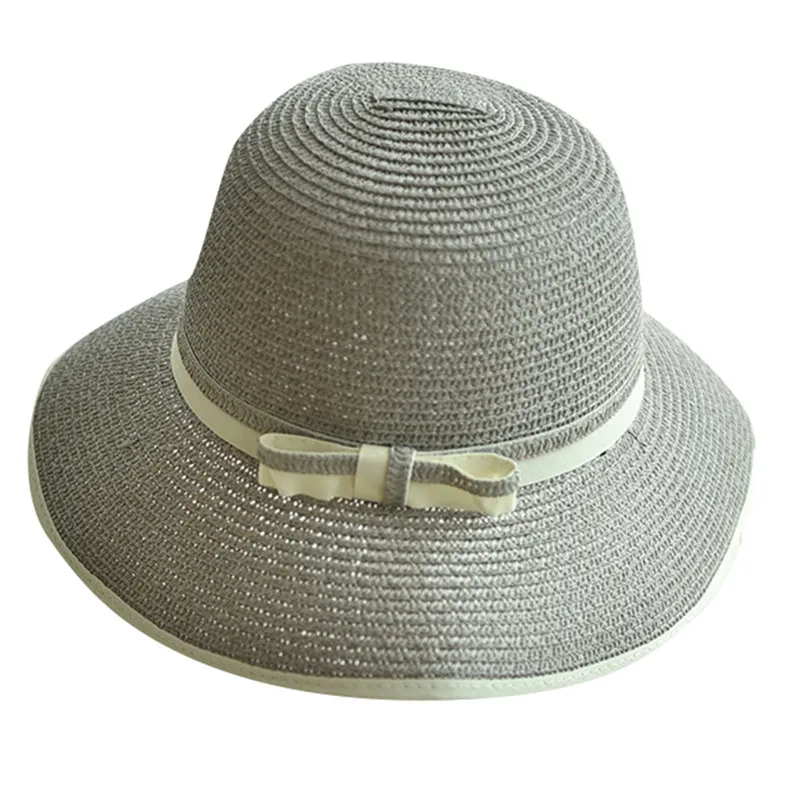 Женская летняя соломенная широкополая шляпа с широкими полями, Пляжная Складная Шляпа Дерби