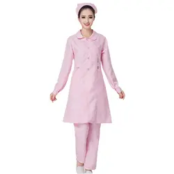 Для женщин розовый униформа для медсестер спецодежда медицинская услуги Униформа Slim Fit медсестра одежда для кормящих U012
