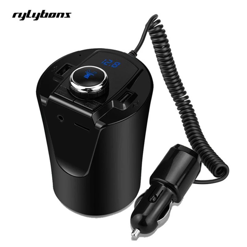 Car Bluetooth Handsfree MP3 FM Transmitter Cup Car Charger Voltage
