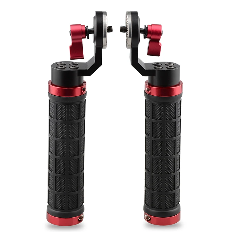 CAMVATE Dual Camera Grip DSLR Shoulder Rig Fotografia Cage Kit For Nikon Canon Sony ARRI Style Rosette Rubber Handle C1470 (6)