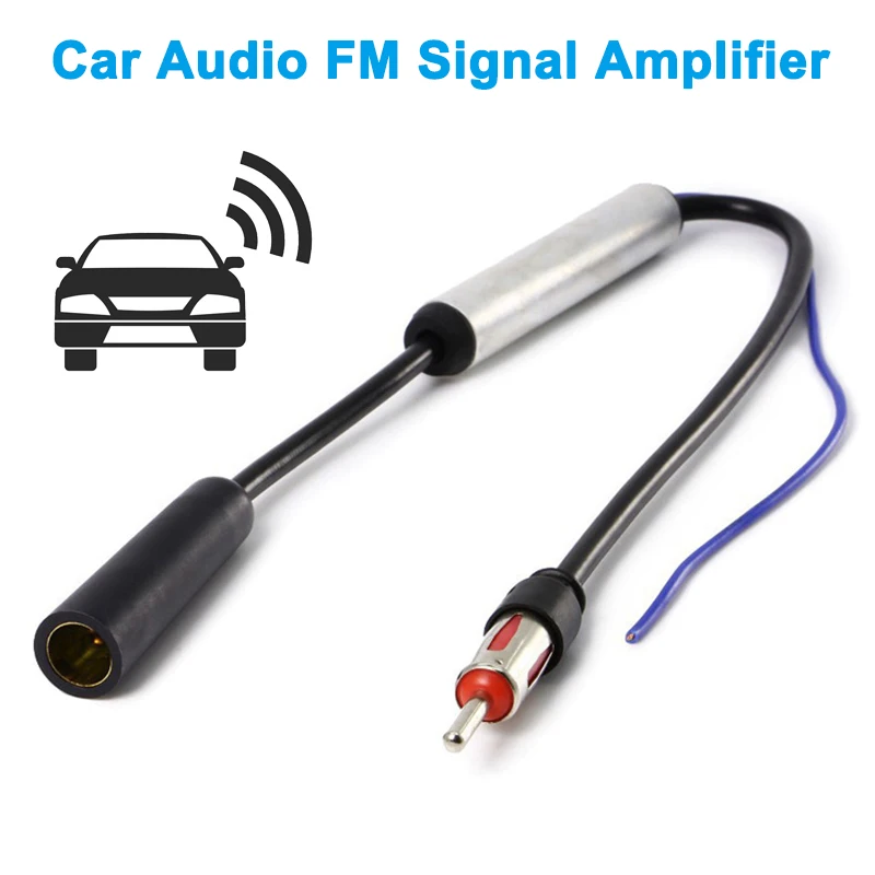

Car FM Radio Antenna Signal Amplifier 12dB DIN ISO Plug Adapter Car Styling