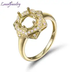 Loverjewelry Твердые 18 К желтого золота Природный Бабочка Форма Круглый 7 мм полукольцо крепление Размер страз может быть пересмотрен WU308