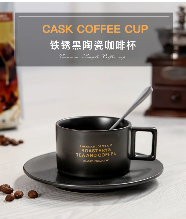 Итальянская уплотненная чашка для чая, европейский стиль, маленькая керамическая кофейная чашка, домашний кофейный керамический набор, 6 чашек, набор с подстаканником