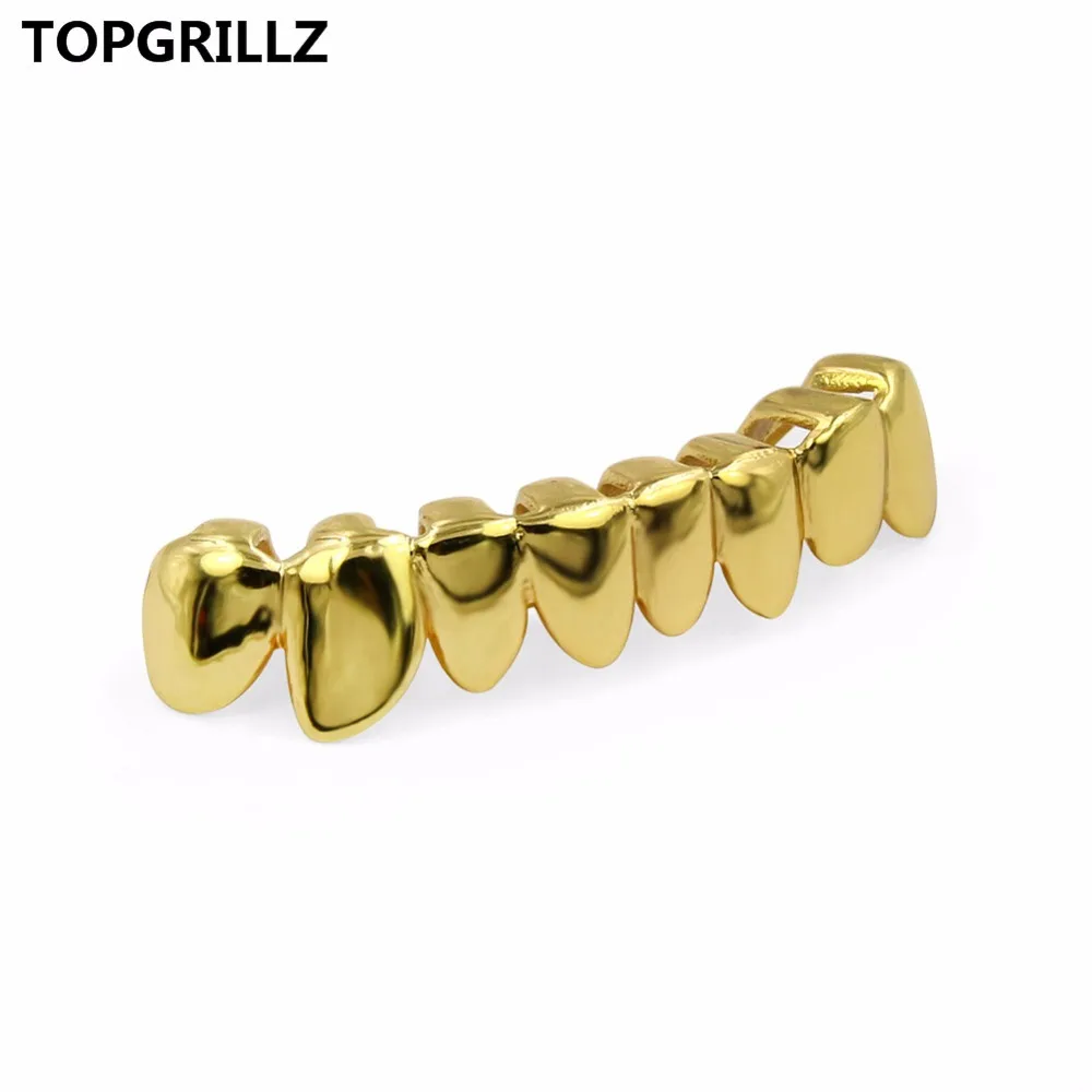 TOPGRILLZ желтое золото цвет покрытием капельного стиль зубы гриль капает дно грили в форме зуба грили