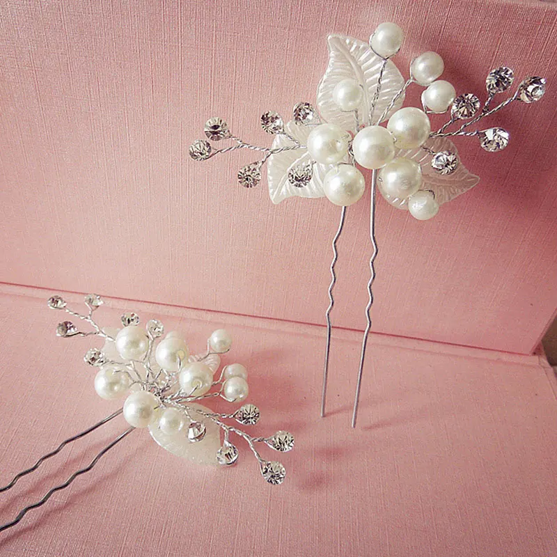 

Wedding Hair Pins Pearl Leaf Sequins Headpiece Bridal Hairpins Bride Handmade Hair Clip Hairclips Hairwear For Women 6C1156