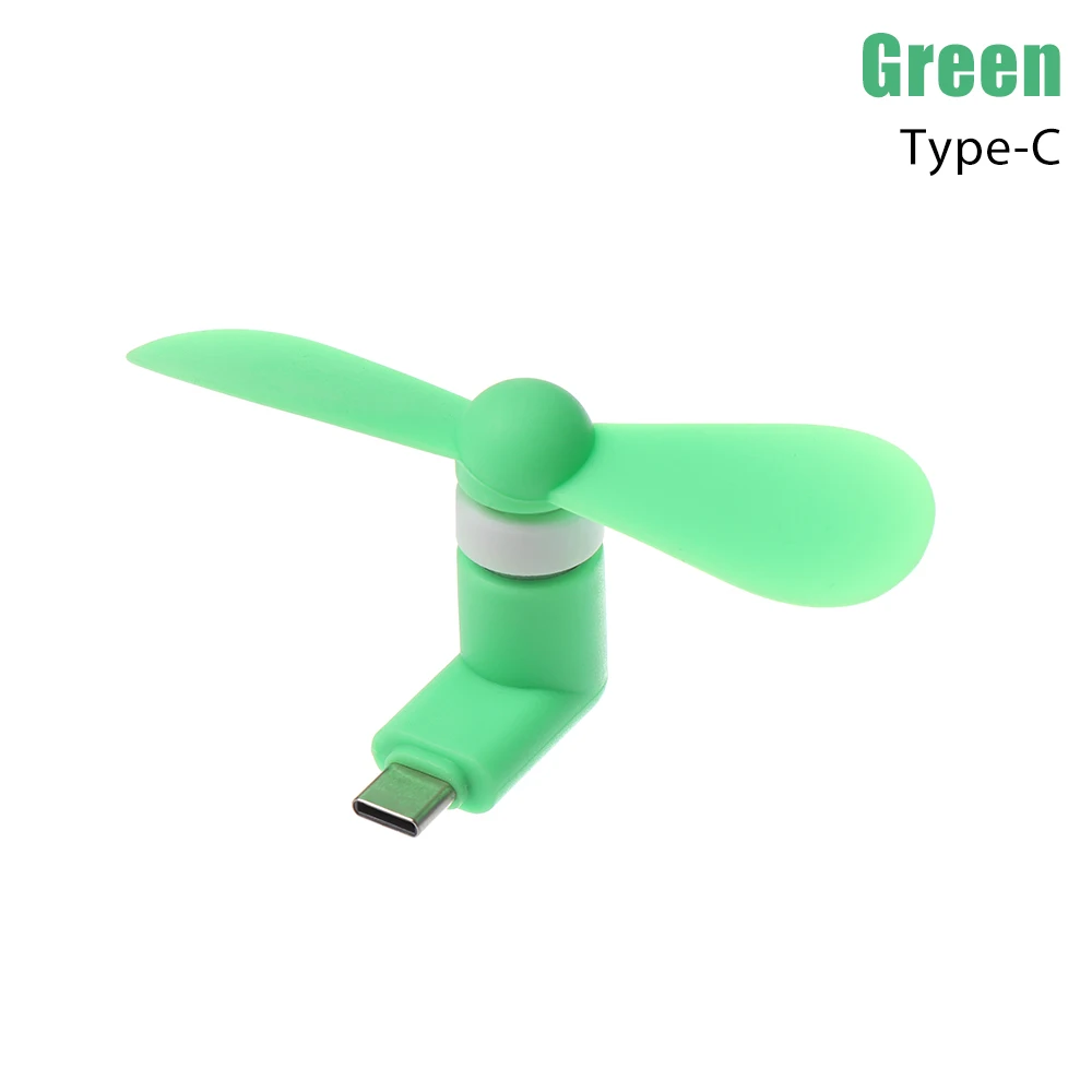 1 шт. тип-c мобильный телефон мини вентилятор охлаждения супер немой для USB C/Micro USB/Android 4*9*1,5 см портативный мини вентилятор открытый инструмент - Цвет: Green - Type C
