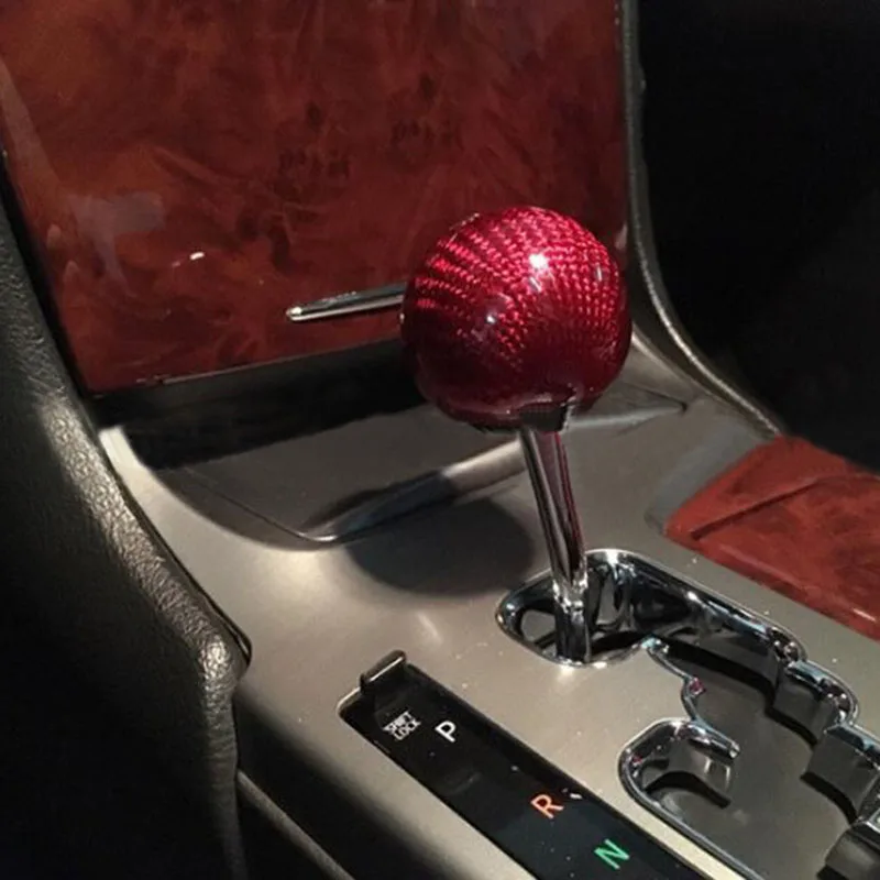 Ball Shape Black Carbon Fiber Universal Car Gear Shift Knob Shifter