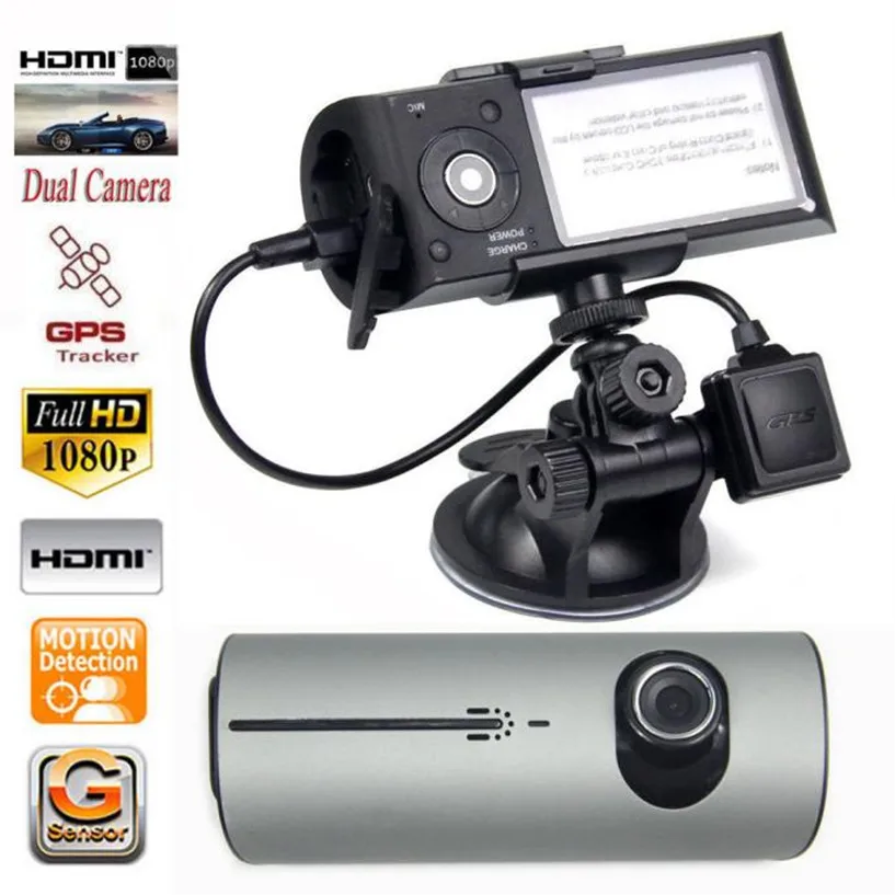 

2.7" Vehicle Car DVR Camera Video Recorder Dash Cam G-Sensor GPS Dual Len Camera