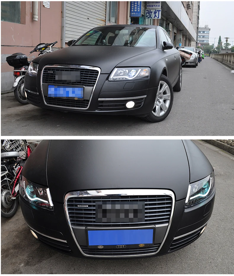 Для Audi A6 C5 фары 2005-2012 A6 светодиодный фары DRL Объектив двойной луч HID комплект ксеноновые Биксеноновые линзы автомобильный Стайлинг