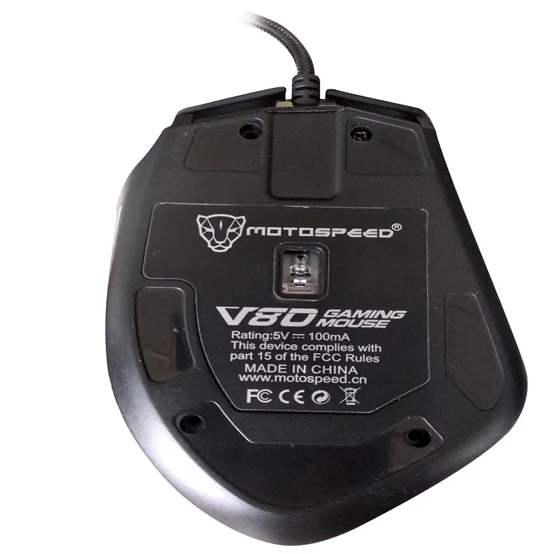 Motospeed V80 RGB Подсветка 5000 Точек на дюйм геймер Мышь USB компьютера Wried оптическая Gamer