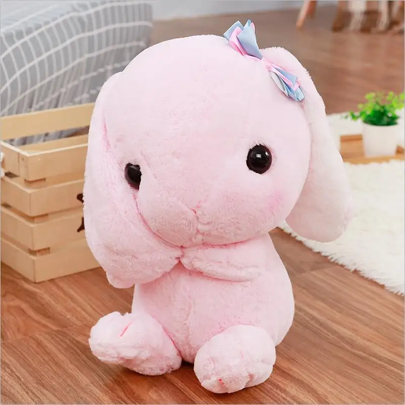 Длинные уха четыре цвета красота кролик плюшевые игрушки куклы милые очаровательные Домашние животные/22 см - Цвет: 2