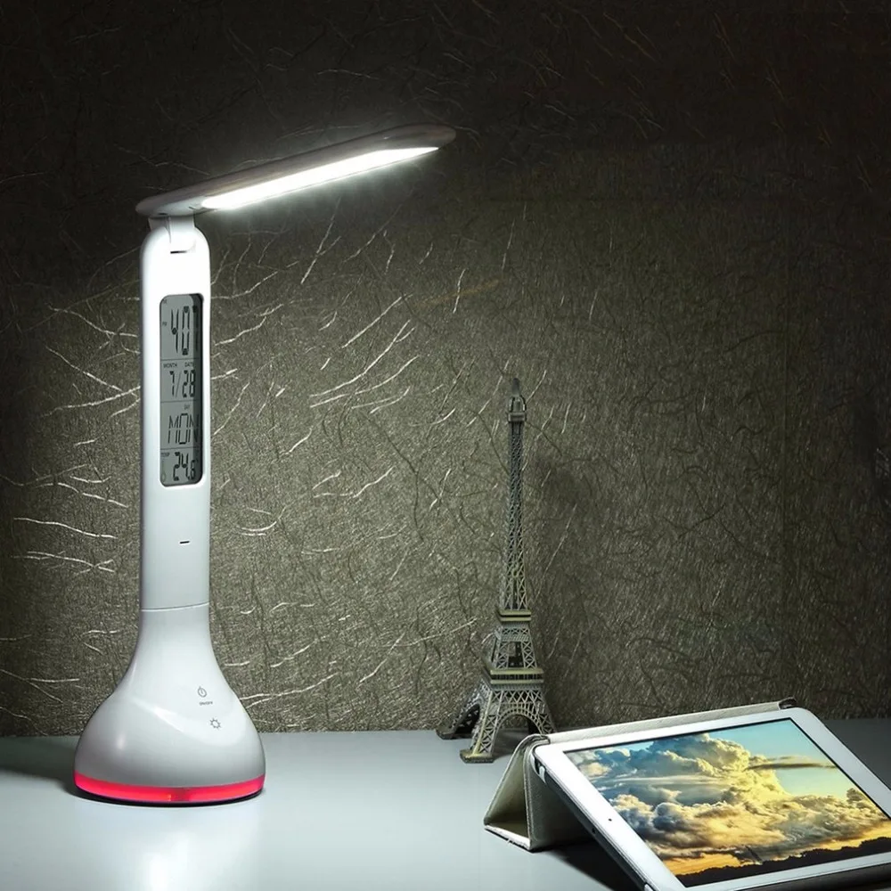 

Led Desk Lamp Children Eye Protection Student Study Reading Dimmer Rechargeable Led Table Lamp with Calendar Touch On/off Switch